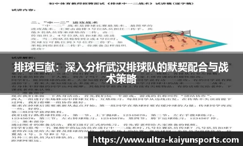 排球巨献：深入分析武汉排球队的默契配合与战术策略
